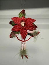 Patience Brewster Krinkles Poinsettia Lady 5-1/2” Christmas Ornament