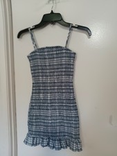 WILD FABLE JUNIOR SIZE DRESS ADJUSTABLE STRAPS BLUE/WHITE SIZE XS