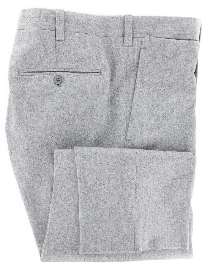 Orazio Luciano Light Gray Flannel Suit - Double Breasted - 46/56 - Image 3 of 4