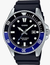 MDV-107-1A2JF CASIO Orologio Sportivo Marino "20 ATM Impermeabilità" Nero/Blu