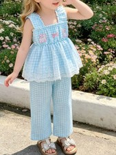Bunny Gingham Top and Pants Set