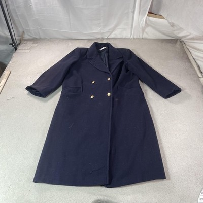 Vintage Forecaster Of Boston Coat Womens 14 Blue Old Money Wool Luxury Overcoat