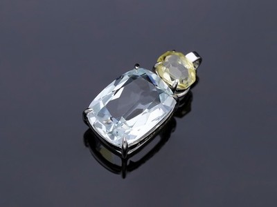Anhänger 8,66 ct. Aquamarin Saphir 585 Gold Wert: 4.900 EUR Neu Deta