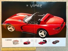 Chrysler Jeep UK [Dodge] Viper Poster c1992 Incl Wrangler & Cherokee