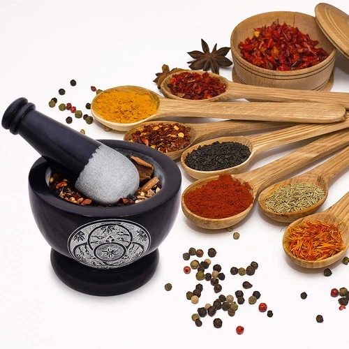 Mörser und Stößel, aus strapazierfähigem poliertem Hartstein - Bild 4 von 4