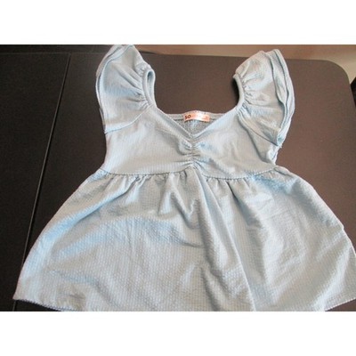 Juniors sz M short sleeve light blue top by SO