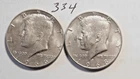 KENNEDY HALF DOLLAR,  40%  SILVER,  1966-P,  1968-D,  ---334