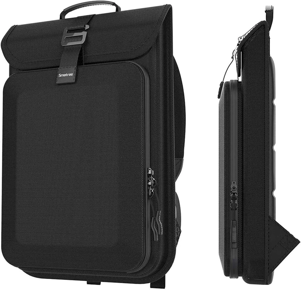 Elegante mochila delgada para computadora portátil de negocios para dispositivos de 13-16 pulgadas, doble compartimento Foto 3 de 4