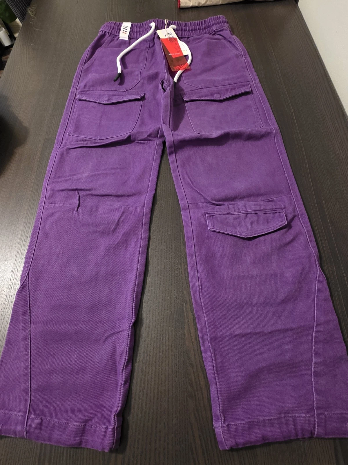 Fifth Loop Purple Wide Leg Pants W/ Drawstring Men’s Sz Medium 100% Cotton NWT
