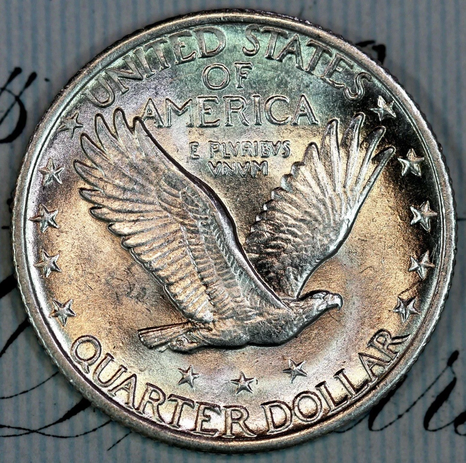 1924-P FH SOLID+ GEM BU MS STANDING LIBERTY QUARTER DC230 FROM MATTHEWS HOARD - Image 2 of 3