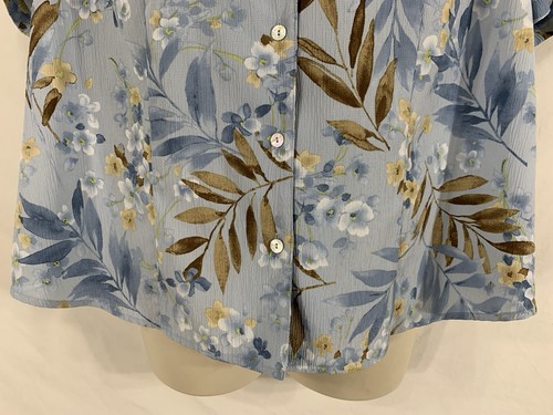 Camicia blusa Alfred Dunner PLUS 20W 2X blu con bottoni manica corta poliestere - Foto 3 di 14