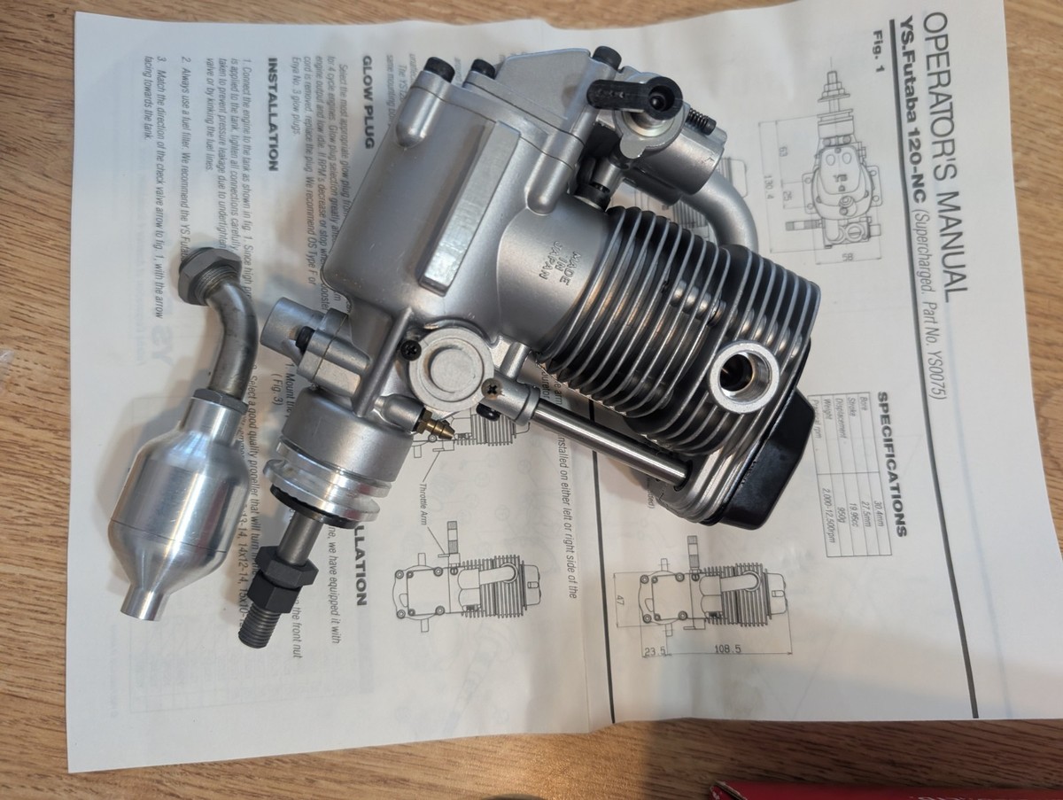 2 YS Engine YS F-120 Supercharged four stroke motor Part no YS0075