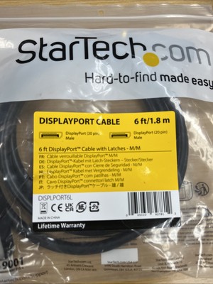 StarTech 6ft (2m) DisplayPort 1.2 Cable - 4K x 2K Ultra HD VESA Dp To Dp