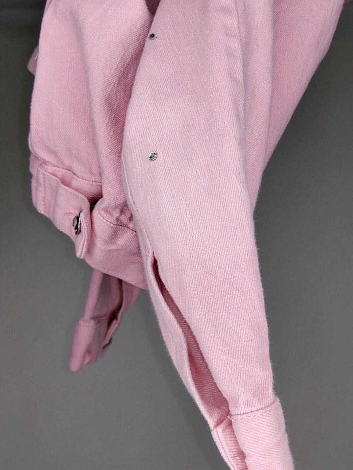 Quacker Factory Womens Size Small Pink Long Sleeve Button-Up Jacket Pockets - Image 4 of 4