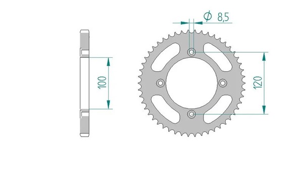 Kettenrad Stahl 63-ZäHne 428-Teilung FüR Beta RR 125 4T LC Bj. 2011-2012-image