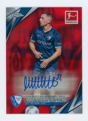 2024-25 Maximilian Wittek Topps Chrome Red Lava VfL Bochum Autographed Card 1/5