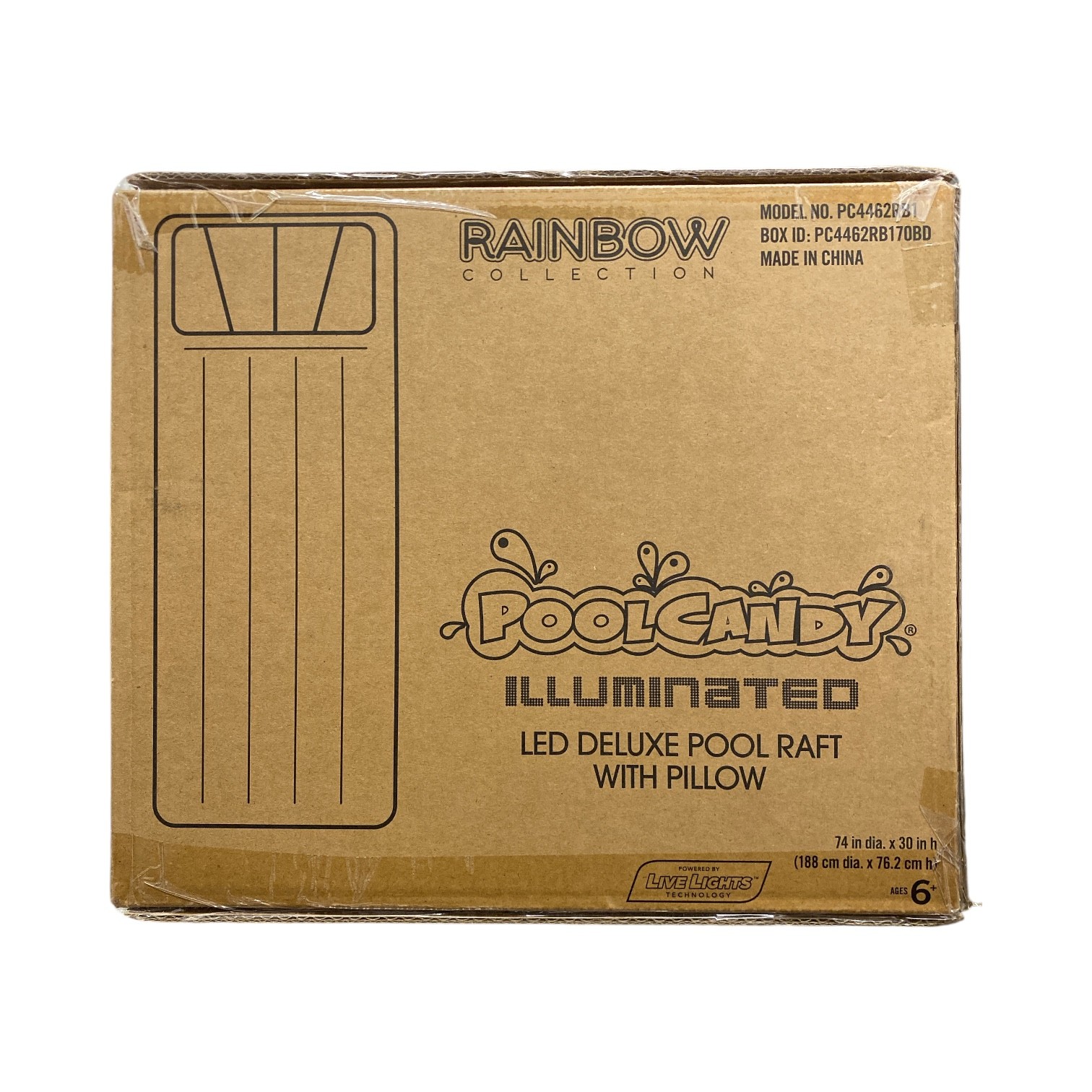 Бассейн Candy Rainbow Collection с подсветкой Light Up Роскошный плот для бассейна с подушкой 4790₽