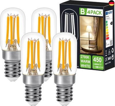 E14 LED Warmweiss Glühbirne 2.4W 450LM Ersatz Glühlampe 40W,2700K Mini LED B