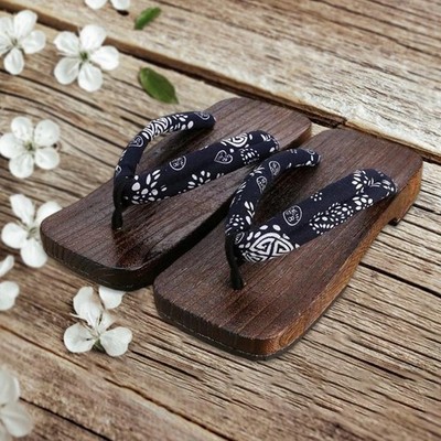 Japanischer Stil Holz Clogs Hausschuhe bequeme Geta Sandalen für Männer Frauen