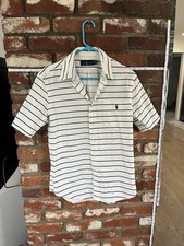 Ralph Lauren Men's Short Sleeve Polo Shirt Size Small White And Navy Blue