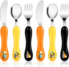 Posate Bambini, Set Di Posate per Bambini Da 6 Pezzi a Partire Da 1 Anno, Posate