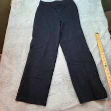 St John Basics Knit Pants Women 6 Black Excellent Straight Leg Santana Knit USA