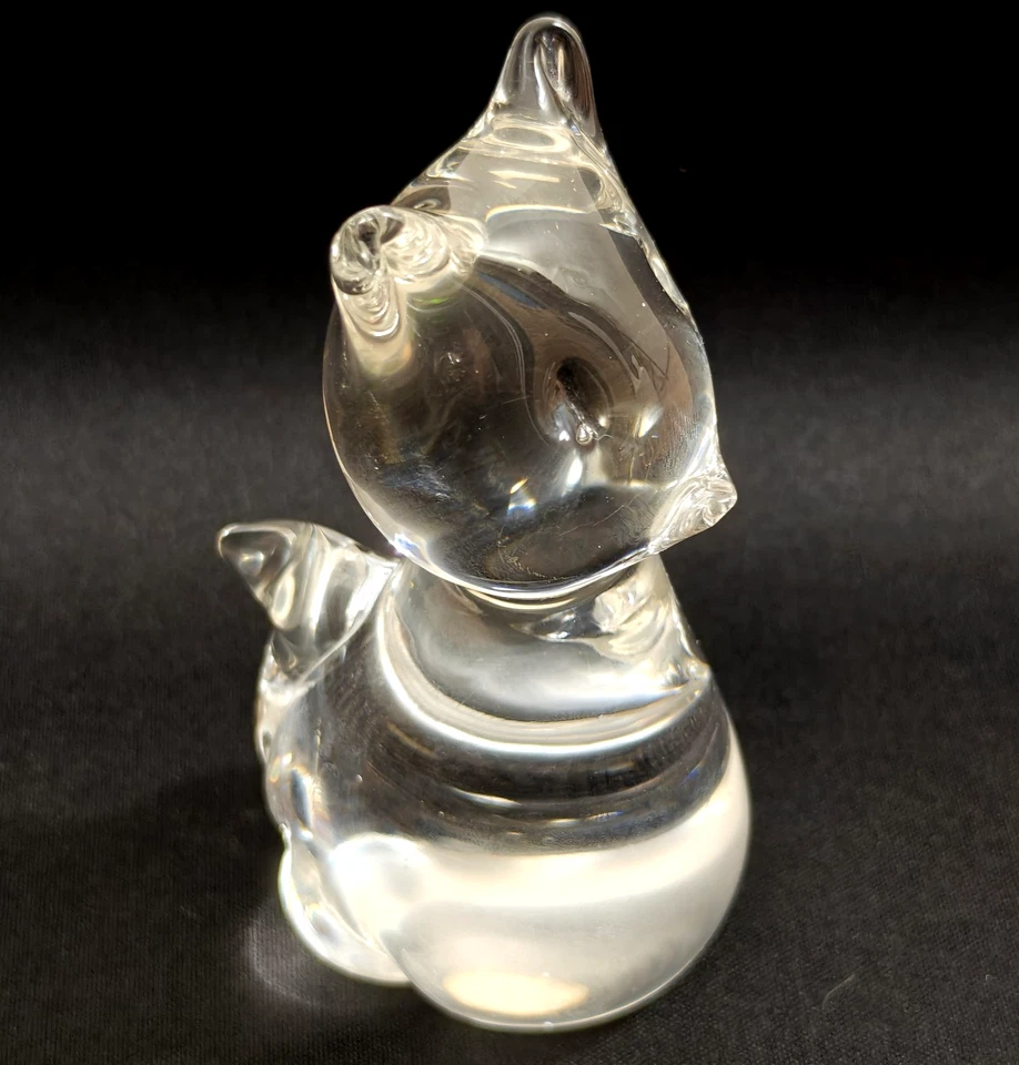 Vintage Emerald Green & Clear Art Glass Bunny Cat Turtle Bird Squirrel Figurines - Image 3 of 4