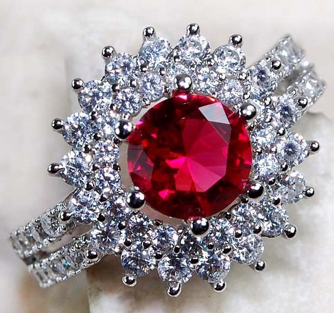 3CT Heat Treated Rubellite Tourmaline 925 Solid Sterling Silver Ring Sz 7 MM1-5