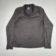 REI Co-Op Active Pursuits Pullover Men Small Gray Green 1/4 Zip Hiking Outdoor