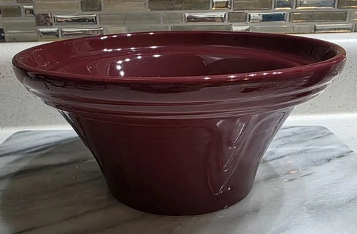 Fiesta Burgundy Ceramic Serving Bowl Art Pottery USA Glossy Finish