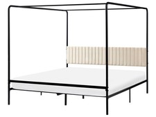 Four Poster Bed Metal MIRABEAU  180 x 200 cm (EU Super King) Black