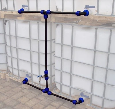Voxtrade Kit de Raccordement pour 4 Citernes IBC en Bloc avec Robinet 1" - Bild 1 von 4