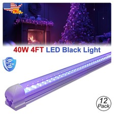12 Pack 4FT 40W UV LED Black Light Bar Good to Create The Dramatic Atmosphere