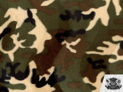 VELBOA ARMY CAMOUFLAGE Faux Fur Fabric 60"x36" Sold By the Yard - Picture 2 of 2
