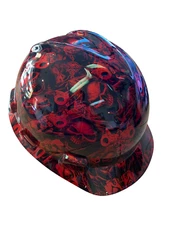 Custom Hydro Dipped MSA V-Gard Cap Style Kandy Red  Gangsta