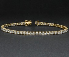 5Ct Round Cut Lab-Created Diamond Women's Tennis Bracelet 14K Yellow Gold Plated