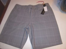 New O'NEILL sz 30 board shorts swim trunks gray plaid boardshorts HYBRID