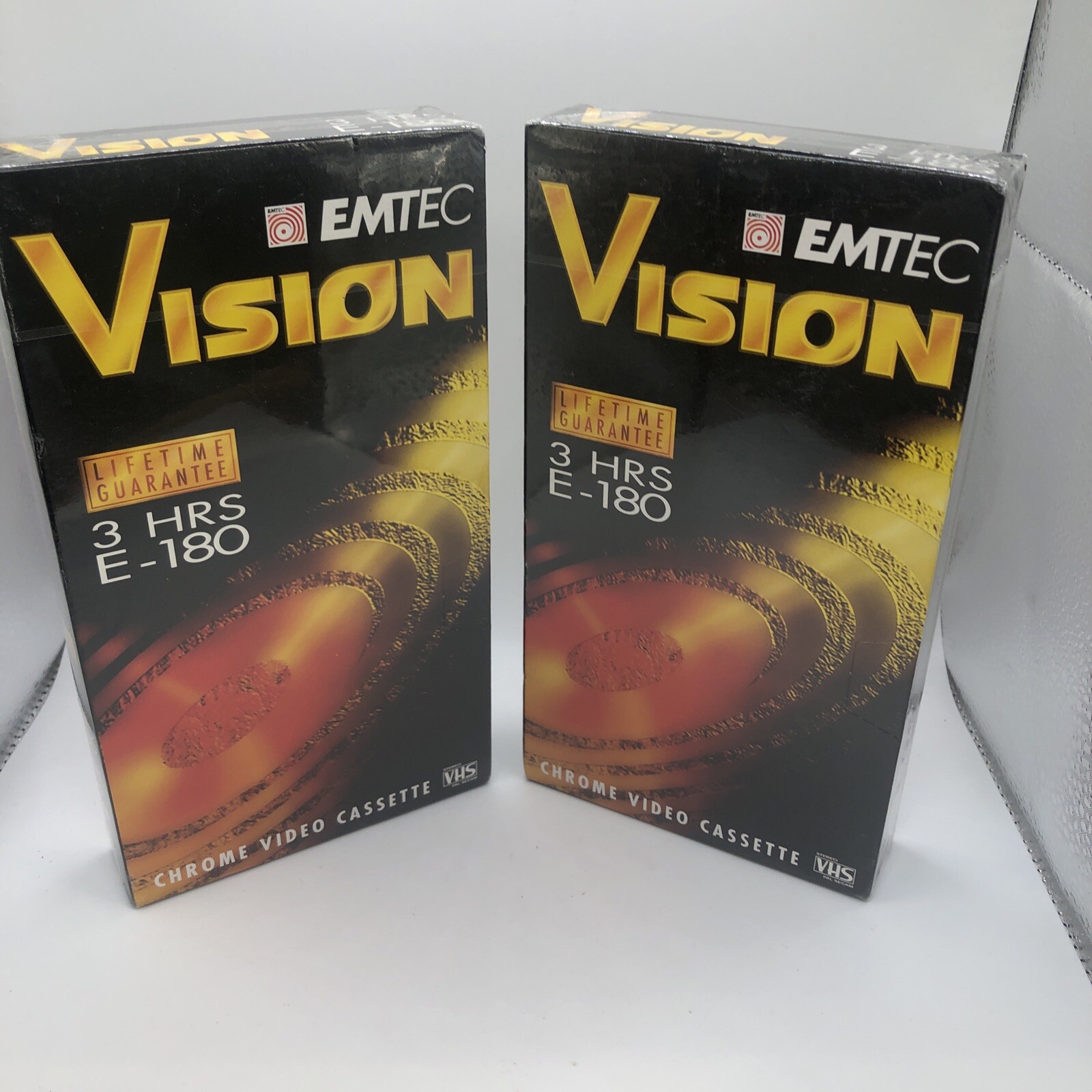 Vhs Blank EMTEC BASF Vision 3 Hour E-180 Blank Video Cassette New X2 Sealed