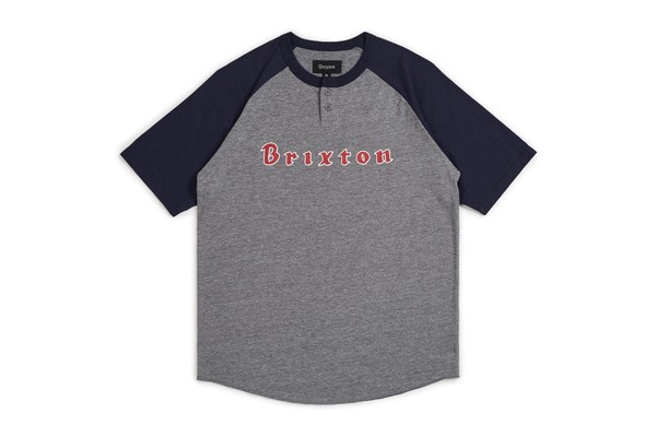 Brixton Proxy Henley T-SHIRT Neu Heather Grey Gr: M Brixton Supply-image