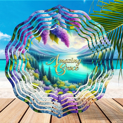 Amazing Grace Wind Spinner | Beauty-Tranquil 3D Look Spinner | 8'' Wind Spinner