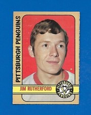 1972-73 OPC #15 JIM RUTHERFORD ROOKIE RC PITTSBURGH PENGUINS O PEE CHEE NHL