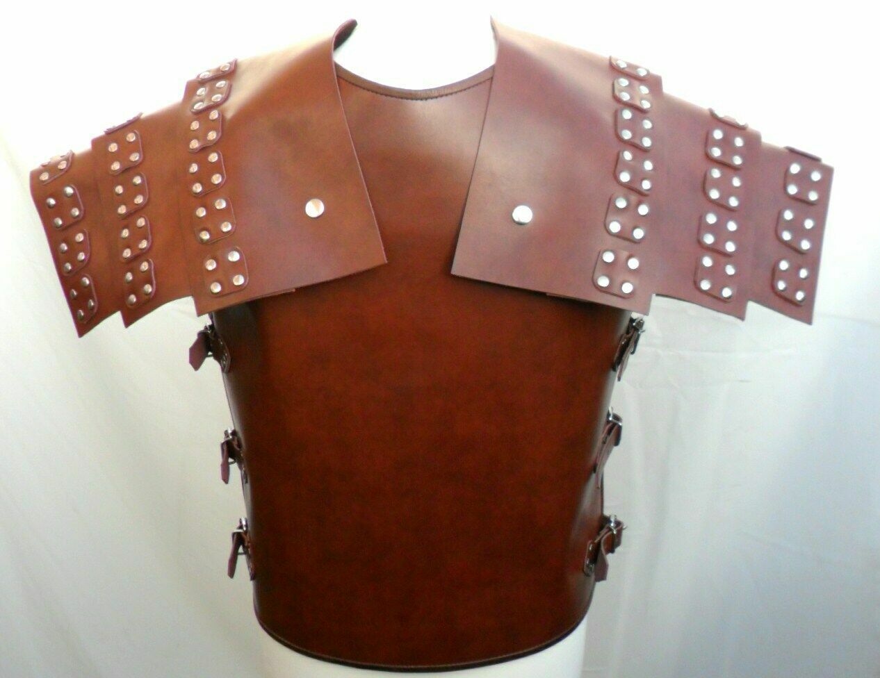 Mens Brown Genuine Leather Samurai Roman Gladiator Armour image 3