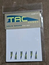 13 pack NEW TAC Vanes Solid Wraps 4.625" x 1" up to .298" OD Arrow Shaft WHITE