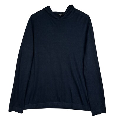 Theory Men s XL Navy Linen Hoodie Pullover Sweater Eclipse Garza Dami NWT $195