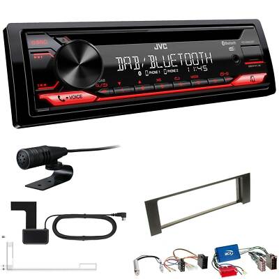 JVC KD-DB622BT DAB inkl Antenne Bluetooth USB Set für Audi A4 Cabrio 2002-2006 