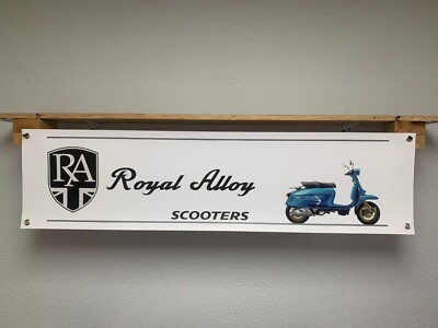 Royal Alloy Scooter Banner Werkstatt Garage Wand Display