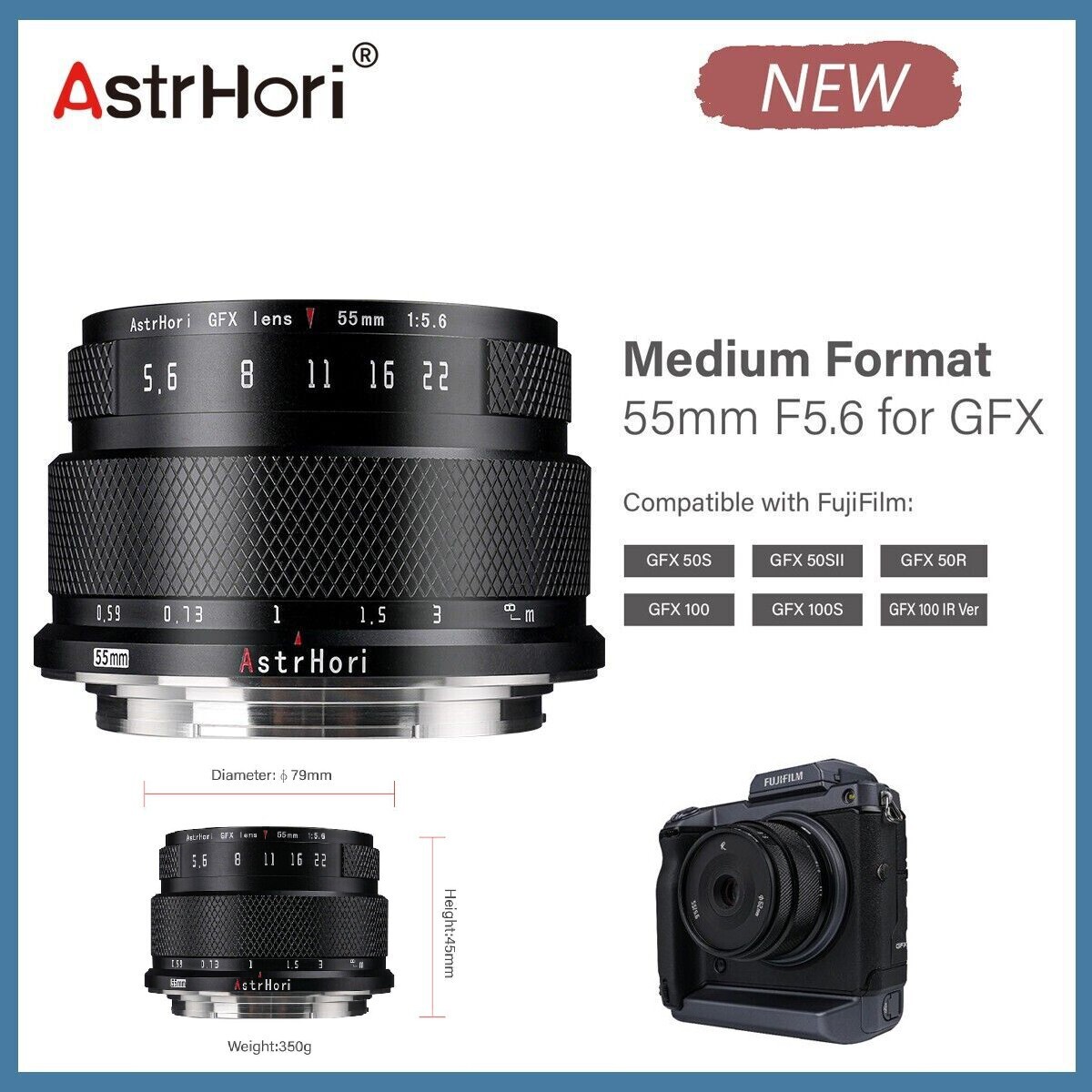 Gfx 50r Fujifilm Gfx 100s Lenses AstrHori 55mm Medium Format