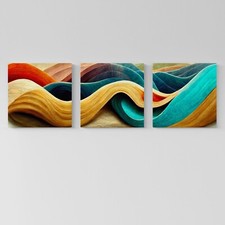 Quadri Astratti Moderni su Tela |Q1255| Trittico Colorato, Arredo Contemporaneo