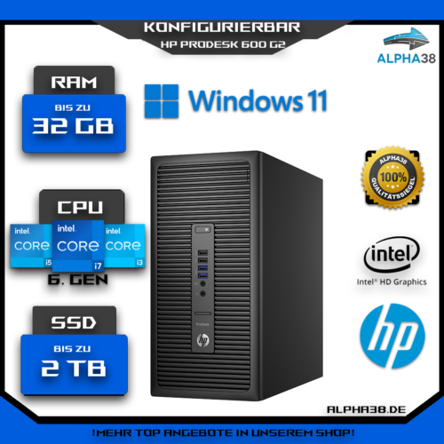 HP ProDesk 600 G2 MT | Windows 11  |  fino a i7 - 2 TB SSD - 32 GB RAM  - Foto 1 di 5
