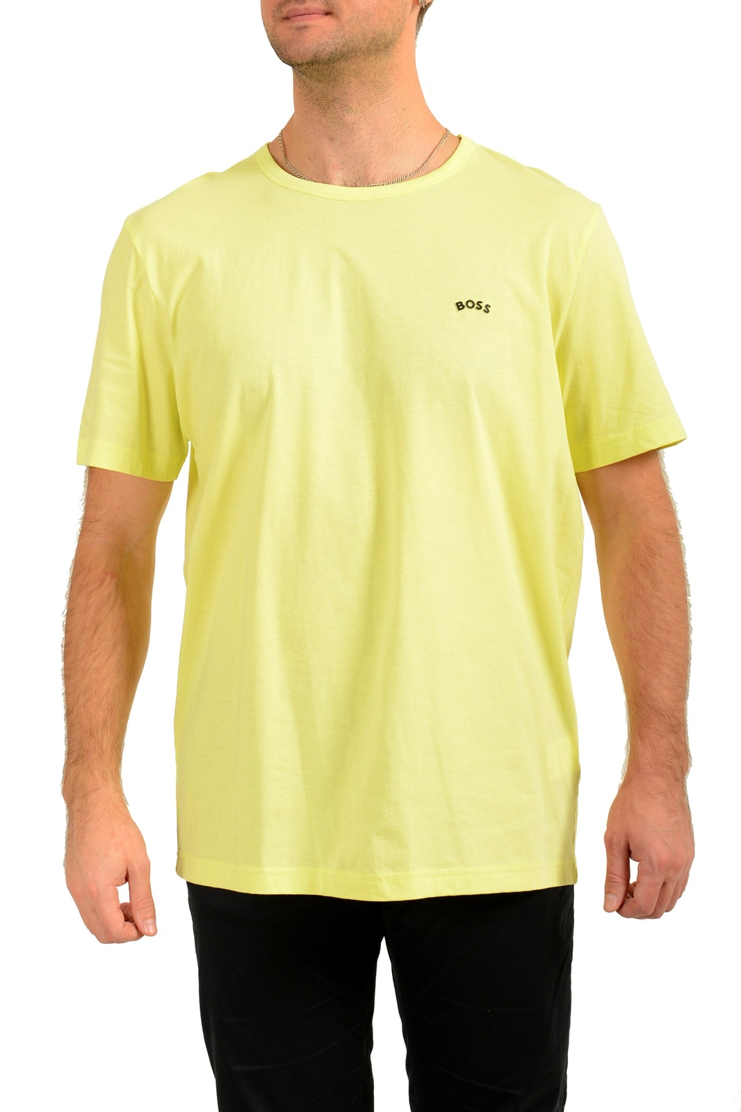 Мужская футболка Hugo Boss изогнутого пастельно-зеленого цвета с коротким рукавом US 2XL IT 56 9990₽